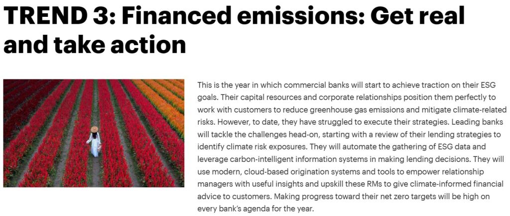 Trend 3: Financed emissions: Get real and take action